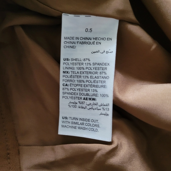 NWT Chicos Womens Midi Skirt Suede Size 0.5 (6) Gingersnap - Picture 6 of 6